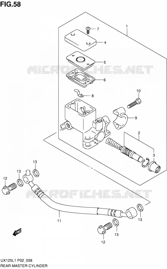 MAITRE CYLINDRE ARRIERE Suzuki SCOOTER 125 SIXTEEN 2012  UX125L1(P19)