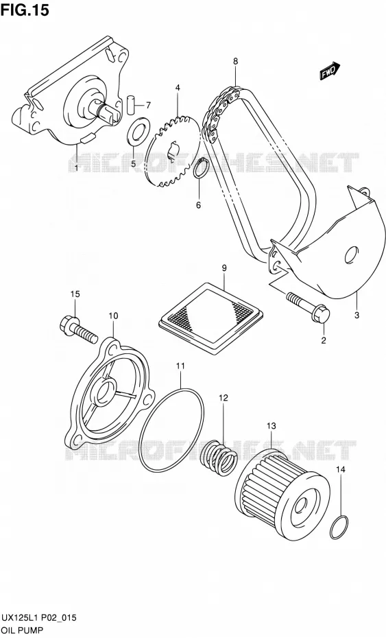 POMPE A HUILE Suzuki SCOOTER 125 SIXTEEN 2012  UX125L1(P19)