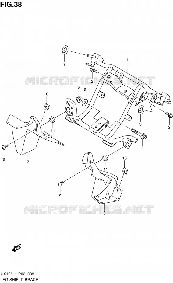 SUPPORT MARCHE PIEDS Suzuki SCOOTER 125 SIXTEEN 2011  UX125L1(P19)