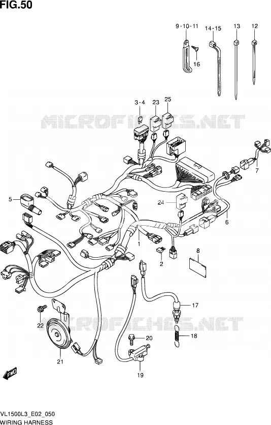 FAISCEAU ELECTRIQUE (VL1500L3 E02) Suzuki MOTO 1500 INTRUDER 2013  VL1500 L3 (E02)