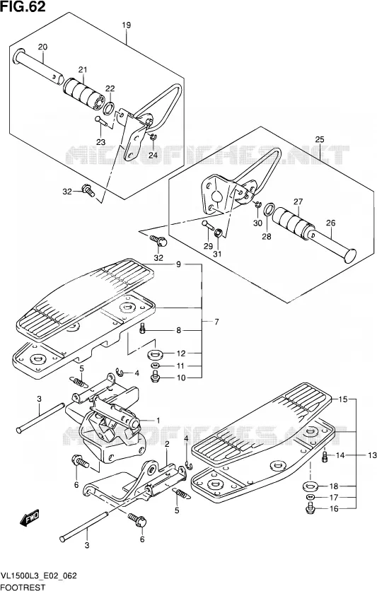 REPOSE PIED (VL1500L3 E02) Suzuki MOTO 1500 INTRUDER 2013  VL1500 L3 (E02)