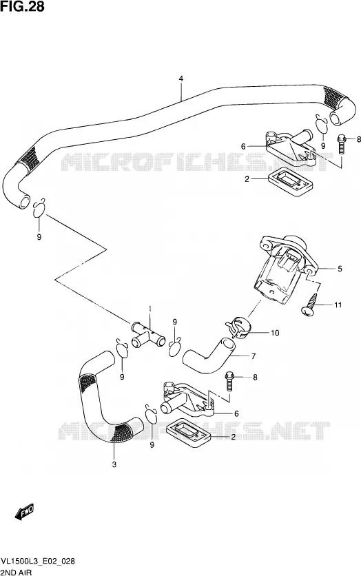 SYSTEME RECYCLAGE GAZ ECHAPPEMENT Suzuki MOTO 1500 INTRUDER 2013  VL1500 L3 (E19)