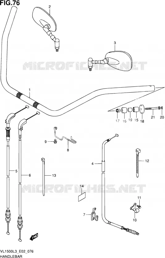 GUIDON (VL1500L3 E19) Suzuki MOTO 1500 INTRUDER 2013  VL1500B L3 (E02)