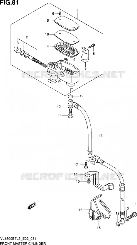 MAITRE CYLINDRE AVANT Suzuki MOTO 1500 INTRUDER 2013  VL1500B TL3 (E19)
