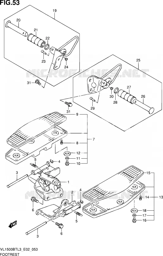 REPOSE PIED (VL1500BTL3 E24) Suzuki MOTO 1500 INTRUDER 2012  VL1500B TL3 (E19)