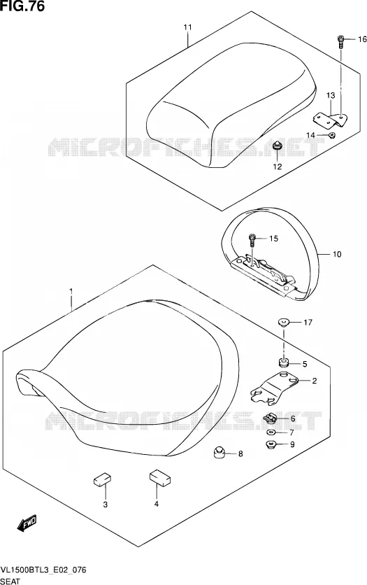 SELLE Suzuki MOTO 1500 INTRUDER 2013  VL1500B TL3 (E19)