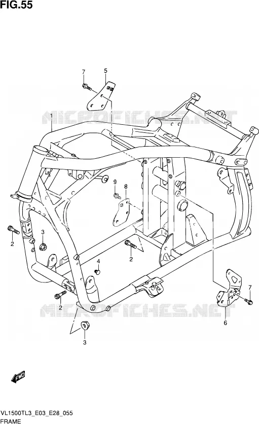CADRE Suzuki MOTO 1500 BOULEVARD 2013  VL1500T L3 (E03,E28,E33)