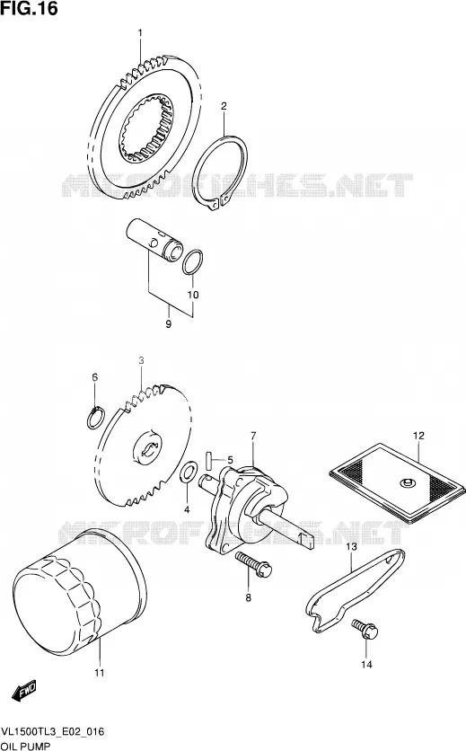 POMPE A HUILE Suzuki MOTO 1500 INTRUDER 2014  VL1500T L3 (E19)
