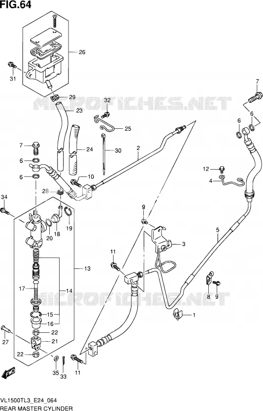 MAITRE CYLINDRE ARRIERE Suzuki MOTO 1500 BOULEVARD 2013  VL1500T L3 (E24)