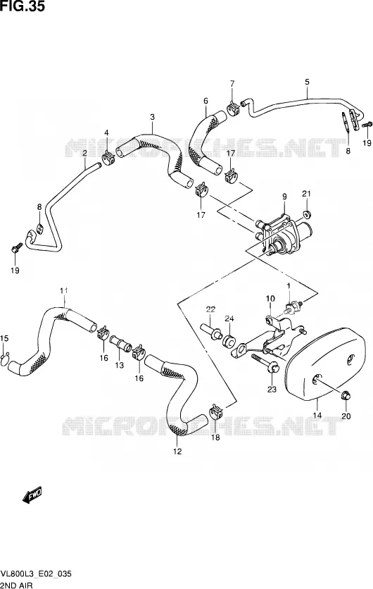 SYSTEME RECYCLAGE GAZ ECHAPPEMENT Suzuki MOTO 800 VOLUSIA 2013  VL800 L3 (E02)