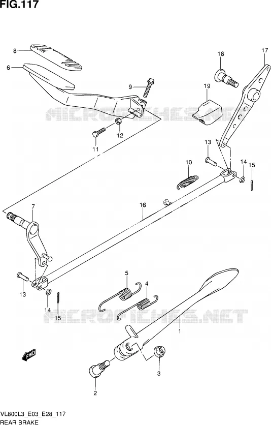 FREIN ARRIERE Suzuki MOTO 800 VOLUSIA 2013  VL800 L3/VL800T L3/VL800C L3