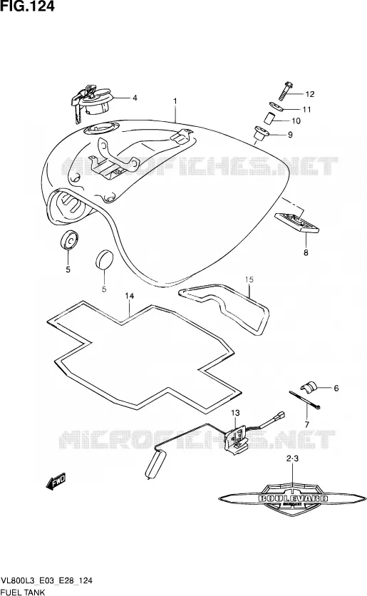 RESERVOIR D'ESSENCE (VL800CL3 E33) Suzuki MOTO 800 VOLUSIA 2013  VL800 L3/VL800T L3/VL800C L3