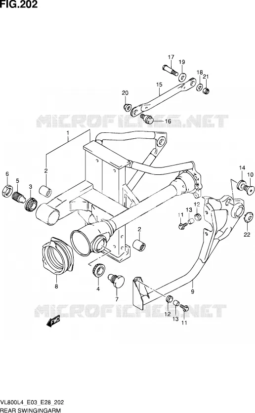 BRAS OSCILLANT ARRIERE Suzuki MOTO 800 VOLUSIA 2014  VL800 L4/VL800T L4/VL800C L4
