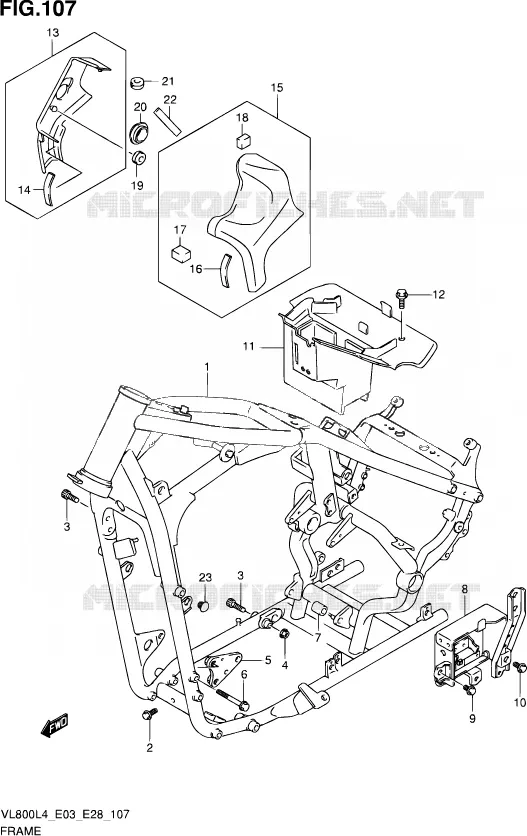 CADRE (VL800L4 E03) Suzuki MOTO 800 VOLUSIA 2014  VL800 L4/VL800T L4/VL800C L4