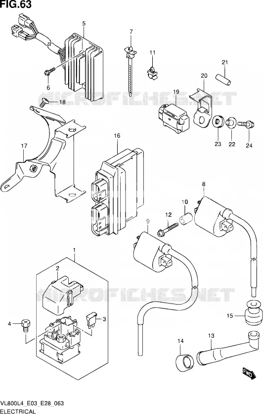 PARTIE ELECTRIQUE (VL800CL4 E03) Suzuki MOTO 800 VOLUSIA 2014  VL800 L4/VL800T L4/VL800C L4