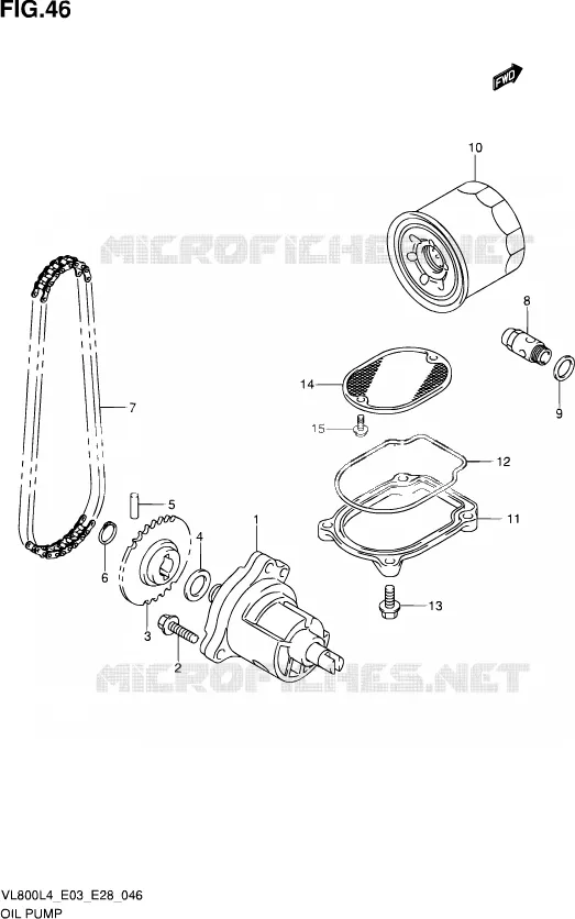 POMPE A HUILE Suzuki MOTO 800 VOLUSIA 2014  VL800 L4/VL800T L4/VL800C L4