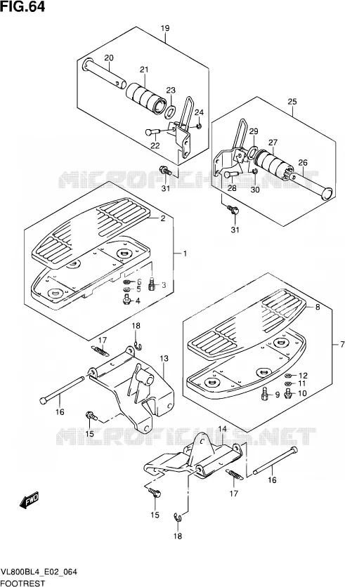 REPOSE PIED Suzuki MOTO 800 INTRUDER 2014  VL800B L4 (E02)