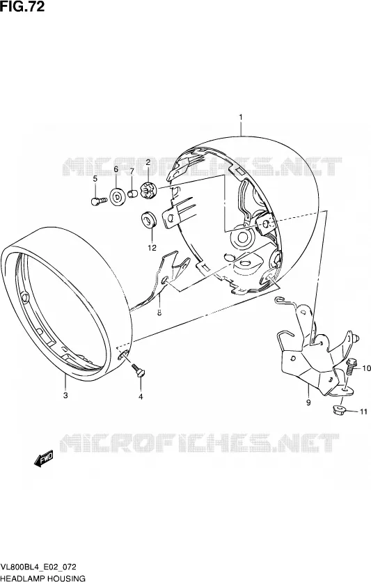 BOL DE PHARE Suzuki MOTO 800 INTRUDER 2016  VL800B L4 (E19)