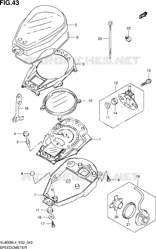 COMPTEUR (VL800BL4 E02) Suzuki MOTO 800 INTRUDER 2014  VL800B L4 (E19)