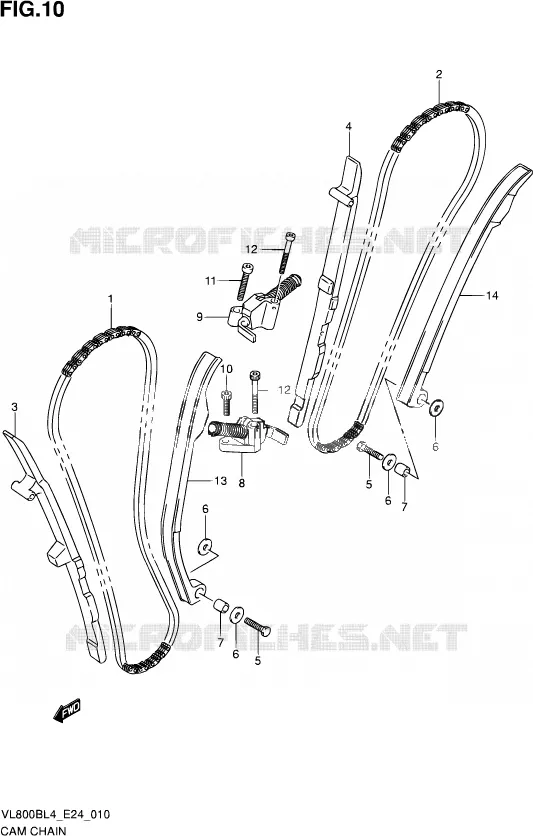 DISTRIBUTION Suzuki MOTO 800 MARAUDER 2014  VL800B L4 (E24)