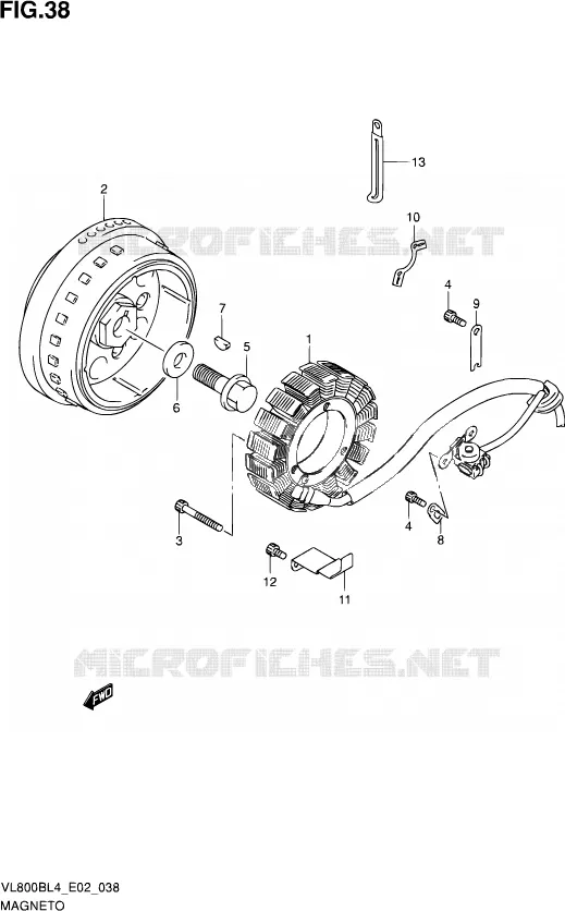 ALLUMAGE ROTOR - STATOR Suzuki MOTO 800 INTRUDER 2014  VL800BUE L4 (E19)