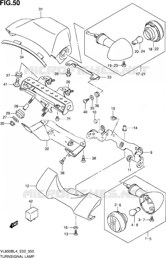 CLIGNOTANTS (VL800BL4 E19) Suzuki MOTO 800 INTRUDER 2014  VL800BUE L4 (E19)