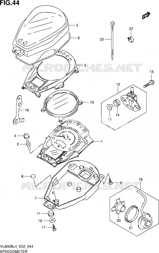 COMPTEUR (VL800BL4 E19) Suzuki MOTO 800 INTRUDER 2014  VL800BUE L4 (E19)