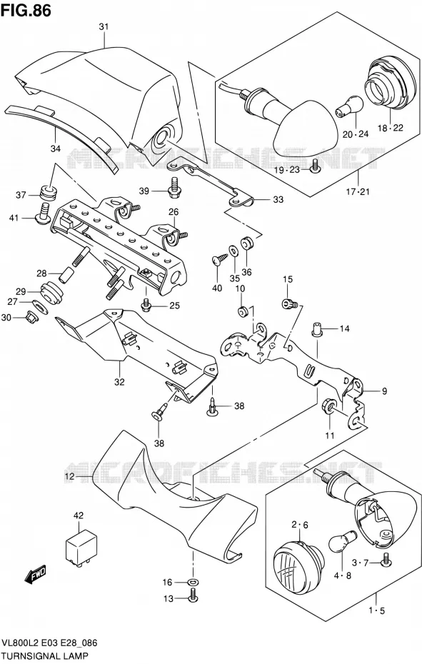 CLIGNOTANTS (VL800TL2 E28) Suzuki MOTO 800 VOLUSIA 2012  VL800CL2
