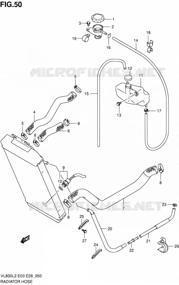 DURITE DE RADIATEUR Suzuki MOTO 800 VOLUSIA 2012  VL800CL2