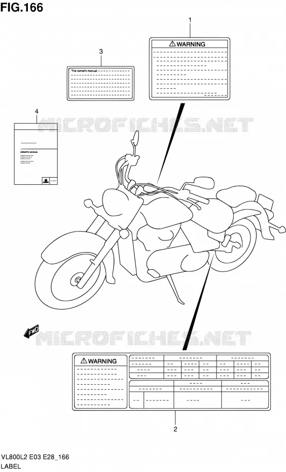 ETIQUETTE (VL800CL2 E03) Suzuki MOTO 800 VOLUSIA 2012  VL800CL2