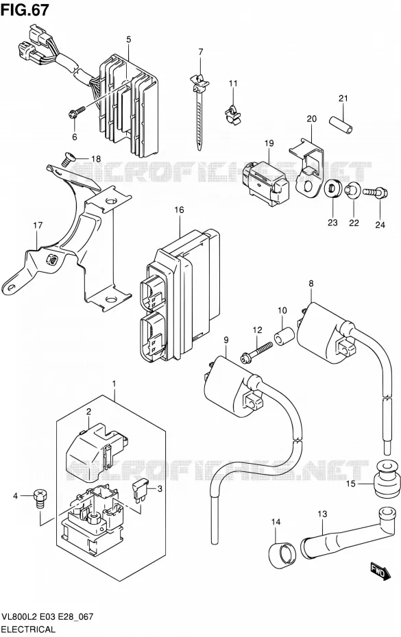 PARTIE ELECTRIQUE (VL800TL2 E28) Suzuki MOTO 800 VOLUSIA 2012  VL800CL2