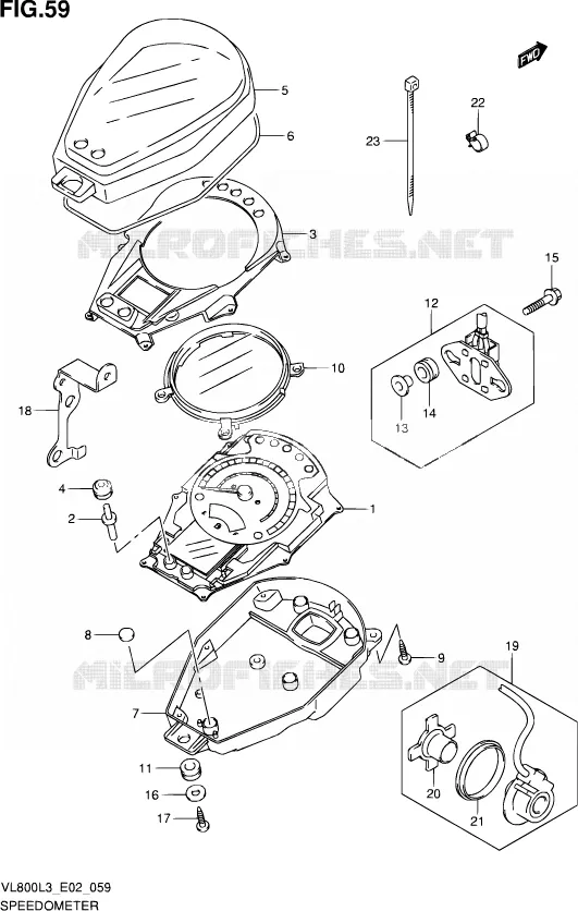 COMPTEUR (VL800CL3 E24) Suzuki MOTO 800 VOLUSIA 2013  VL800C L3 (E19)