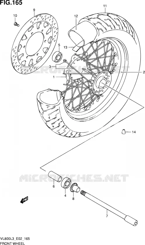 ROUE AVANT (VL800L3 E19) Suzuki MOTO 800 VOLUSIA 2013  VL800C L3 (E19)