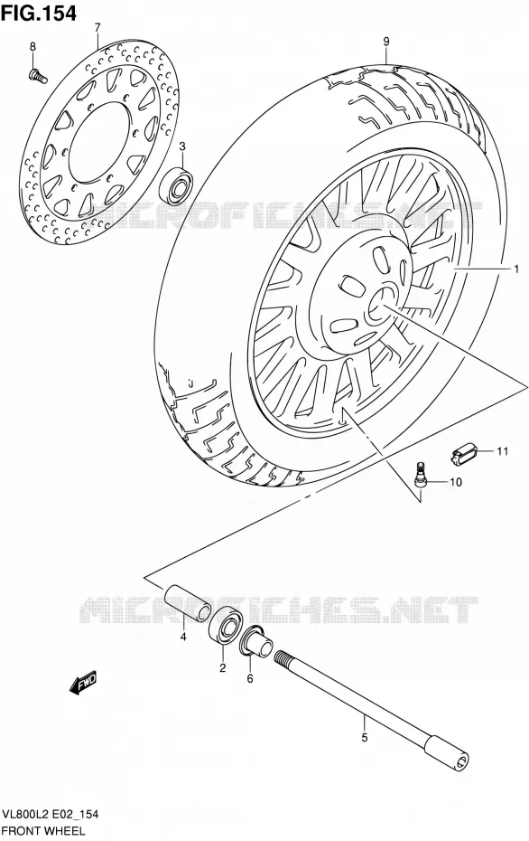 ROUE AVANT (VL800CL2 E24) Suzuki MOTO 800 VOLUSIA 2012  VL800CUEL2