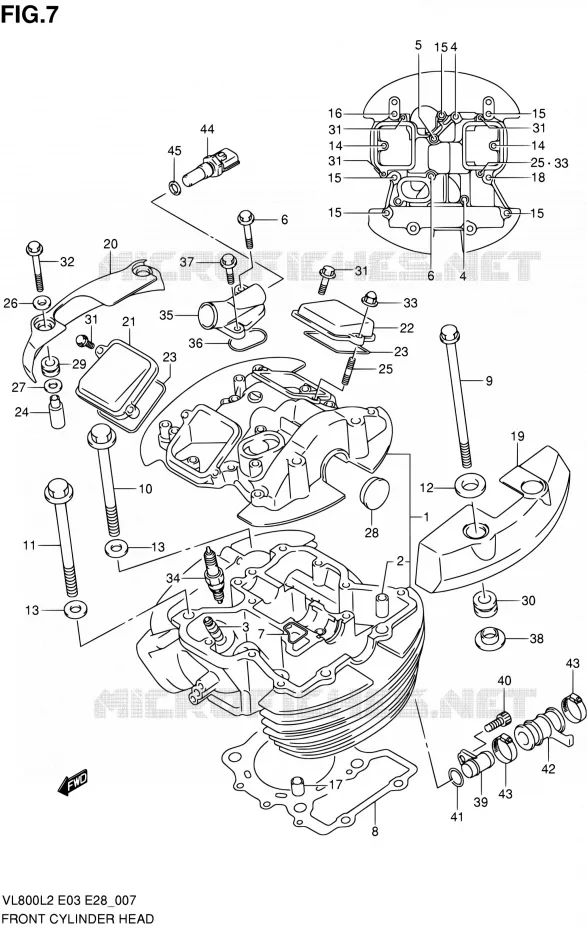 CULASSE AVANT (VL800CL2 E33) Suzuki MOTO 800 VOLUSIA 2012  VL800TL2