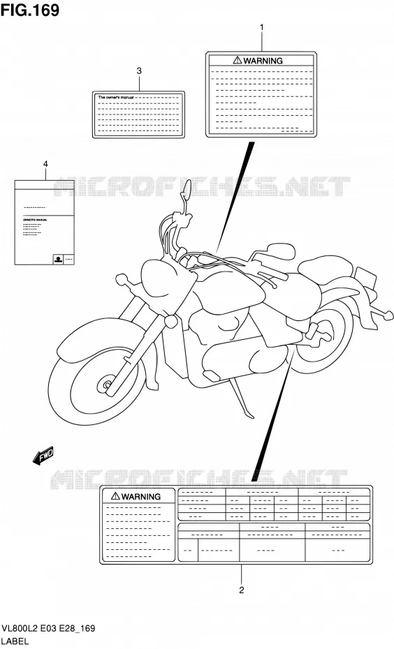 ETIQUETTE (VL800TL2 E03) Suzuki MOTO 800 VOLUSIA 2012  VL800TL2