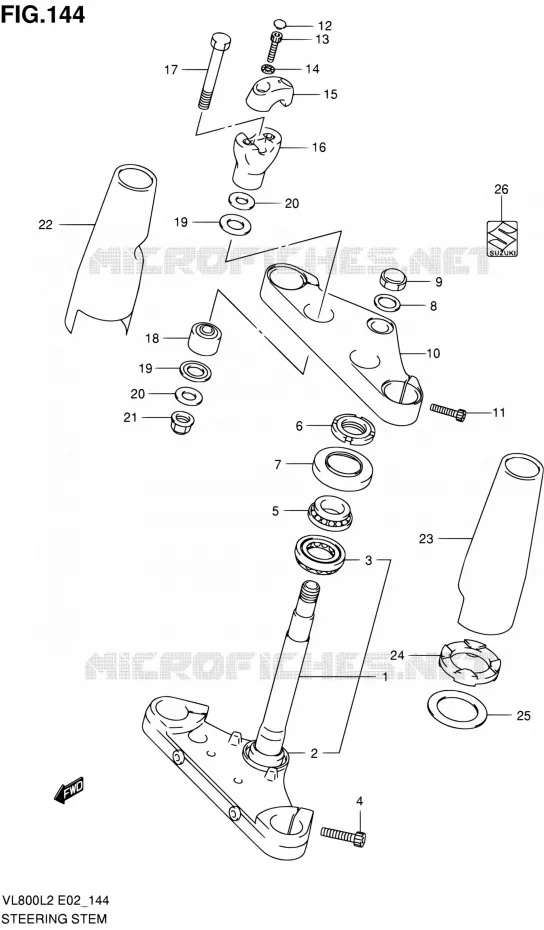 COLONNE DE DIRECTION (VL800CL2 E19) Suzuki MOTO 800 VOLUSIA 2012  VL800UEL2