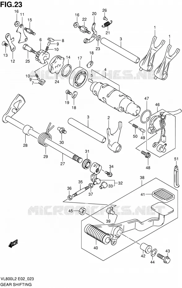 ENSEMBLE SELECTEUR DE VITESSES Suzuki MOTO 800 VOLUSIA 2012  VL800UEL2