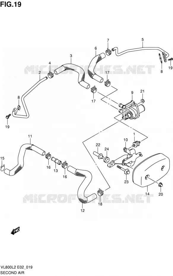 SYSTÈME DE RECYCLAGE GAZ D'ECHAPPEMENT Suzuki MOTO 800 VOLUSIA 2012  VL800UEL2