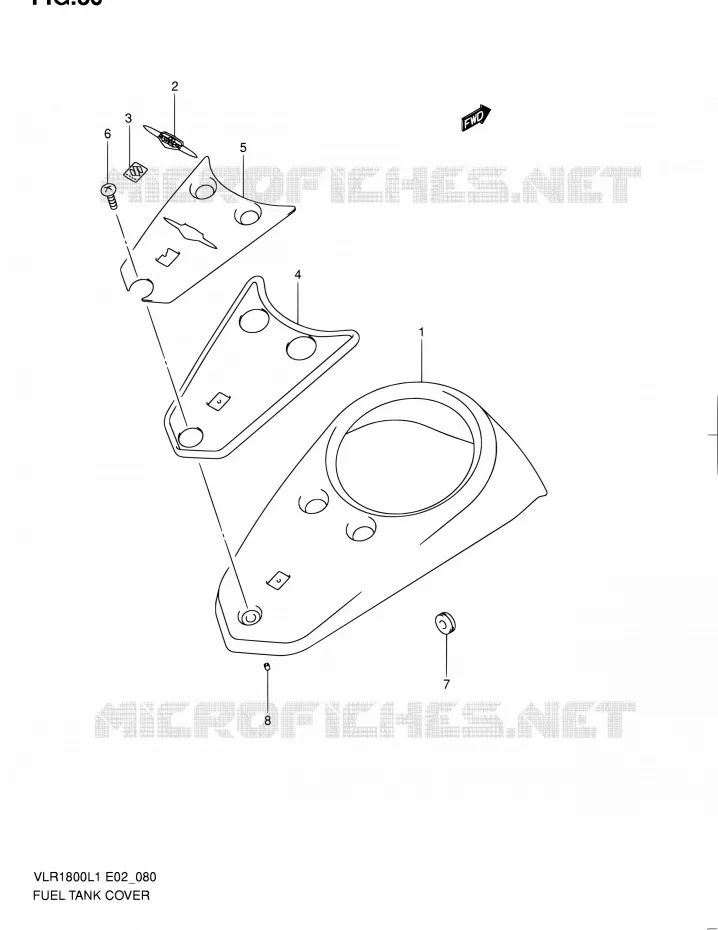 RESERVOIR D'ESSENCE - COUVERCLES (VLR1800L1 E19) Suzuki MOTO 1800 INTRUDER 2011  VLR1800L1(E19)