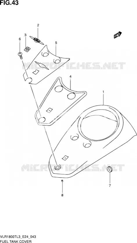 RESERVOIR D'ESSENCE - COUVERCLES Suzuki MOTO 1800 INTRUDER 2013  VLR1800T L3 (E24)