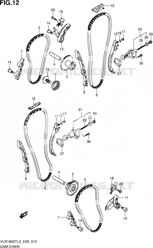 DISTRIBUTION Suzuki MOTO 1800 INTRUDER 2013  VLR1800T L3 (E28)