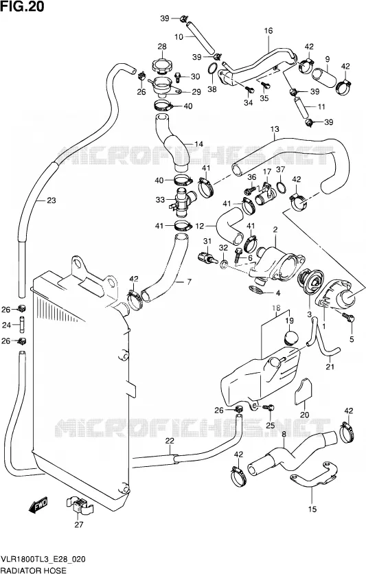 DURITE DE RADIATEUR Suzuki MOTO 1800 INTRUDER 2013  VLR1800T L3 (E28)