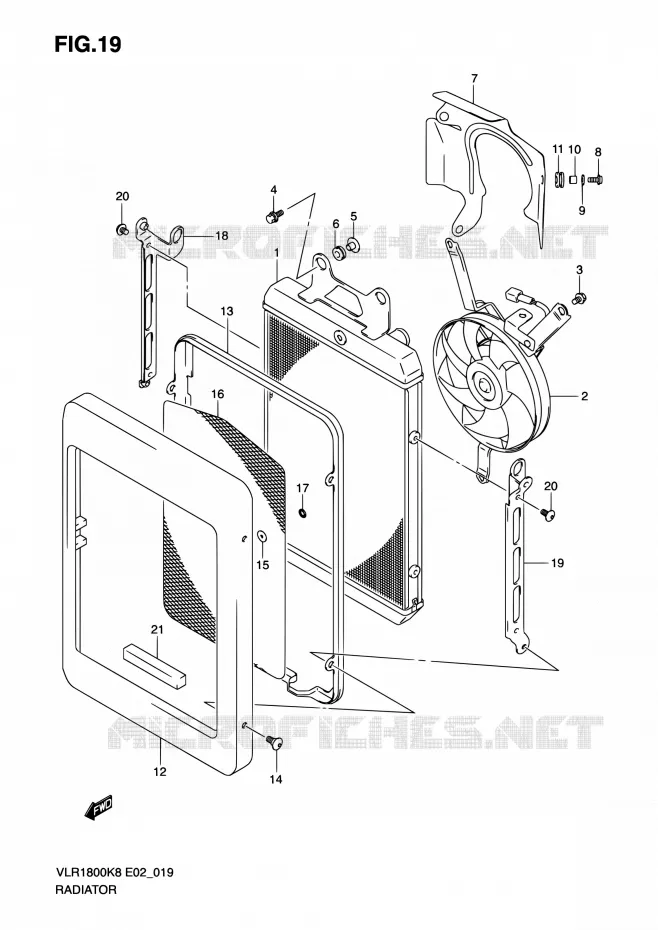 RADIATEUR Suzuki MOTO 1800 BOULEVARD 2008  VLR1800UFK8