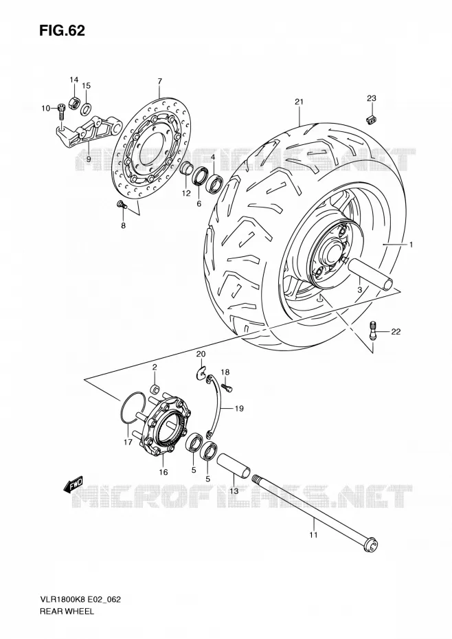 ROUE ARRIERE Suzuki MOTO 1800 BOULEVARD 2008  VLR1800UFK8