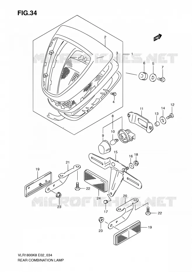 ENSEMBLE FEU ARRIERE Suzuki MOTO 1800 INTRUDER 2011  VLR1800UFK9