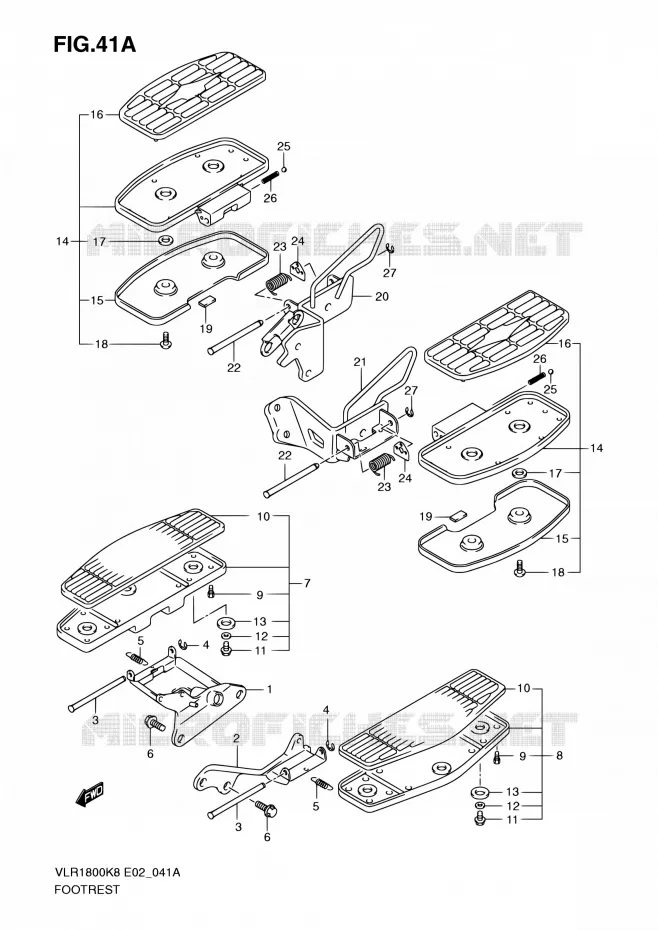 REPOSE PIED (VLR1800TK9/TL0 E24) Suzuki MOTO 1800 INTRUDER 2011  VLR1800UFK9