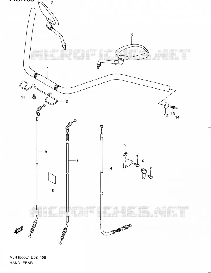 GUIDON (VLR1800TL1 E24) Suzuki MOTO 1800 INTRUDER 2011  VLR1800UFL1(E19)