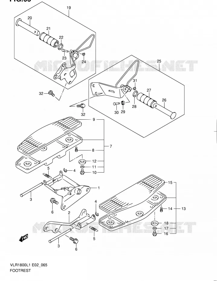 REPOSE PIED (VLR1800L1 E02) Suzuki MOTO 1800 INTRUDER 2011  VLR1800UFL1(E19)