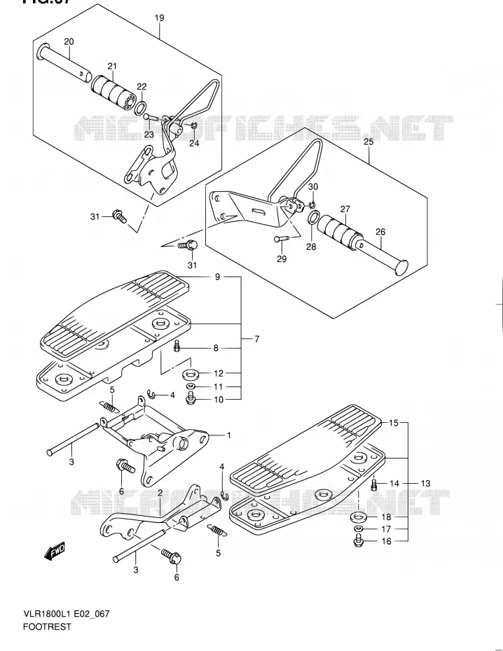 REPOSE PIED (VLR1800L1 E24) Suzuki MOTO 1800 INTRUDER 2011  VLR1800UFL1(E19)
